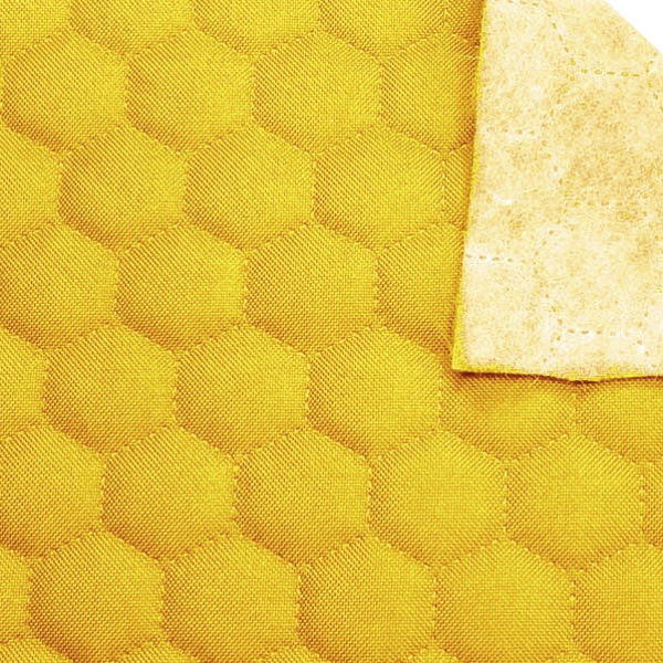 Élénksárga, méhsejtmintás Oxford szövet