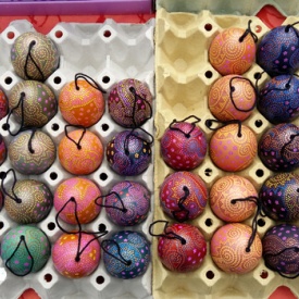Textilfestékkel festett tojások
